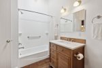 Full-size shower and tub combo